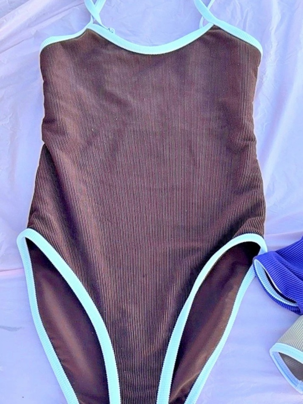 LainSnow Ocean Isle One Piece Swimsuit Brown & Blue